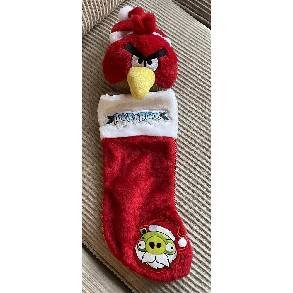 Angry Birds Red Bird Plush Christmas Stocking Santa Patch Pig 21